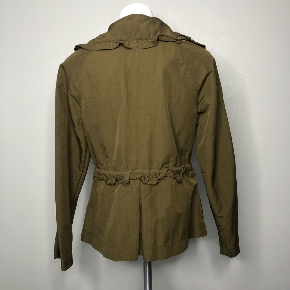 LOFT green water resistant utility ruffle jacket S - Picture 7 of 8